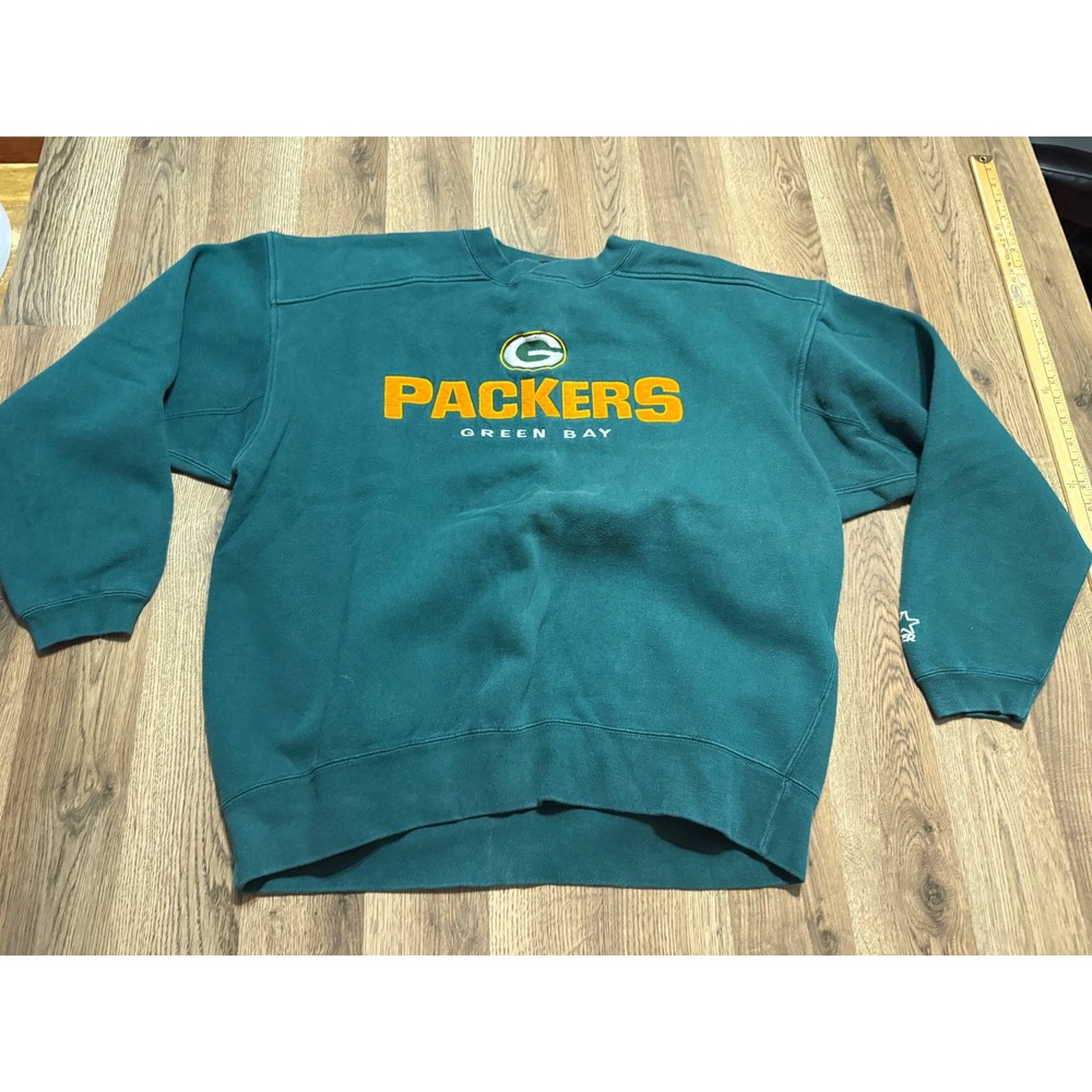 Starter Shirts Mens Large Green Pullover Embroidered Green Bay Packers Vintage